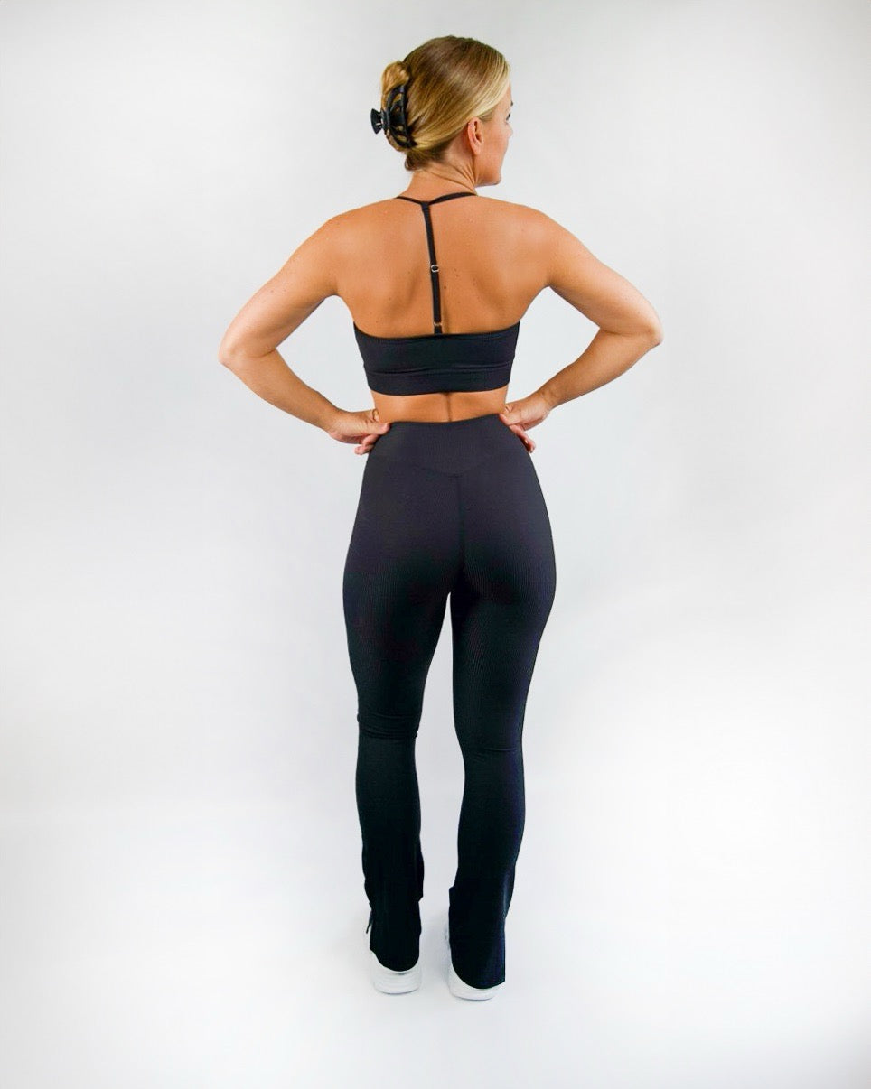 Black Flare Strap Bra