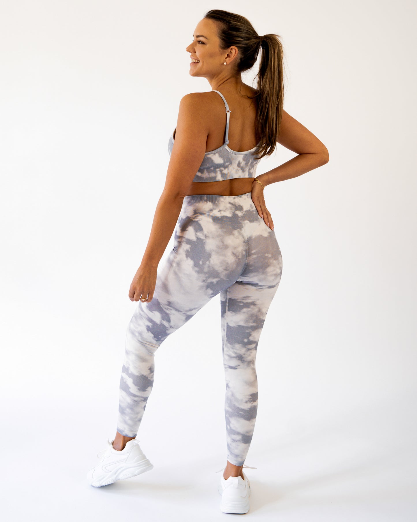 Grey Cloudy Scrunch Tights