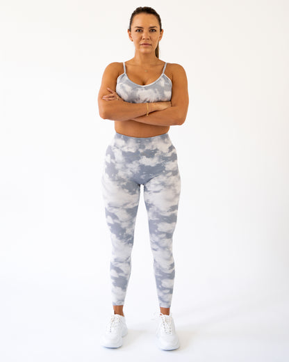 Grey Cloudy Scrunch Tights