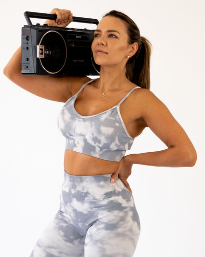 Grey Cloudy Scrunch Top