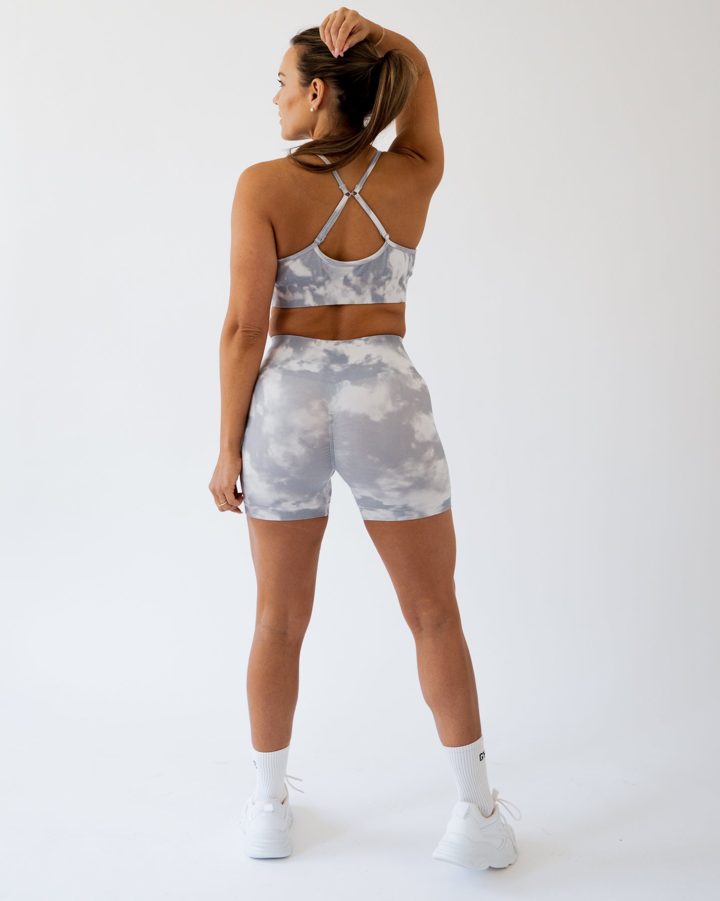 Grey Cloudy Scrunch Top