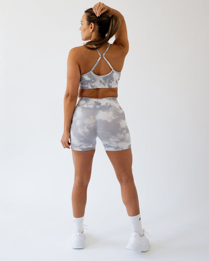 Grey Cloudy Scrunch Top