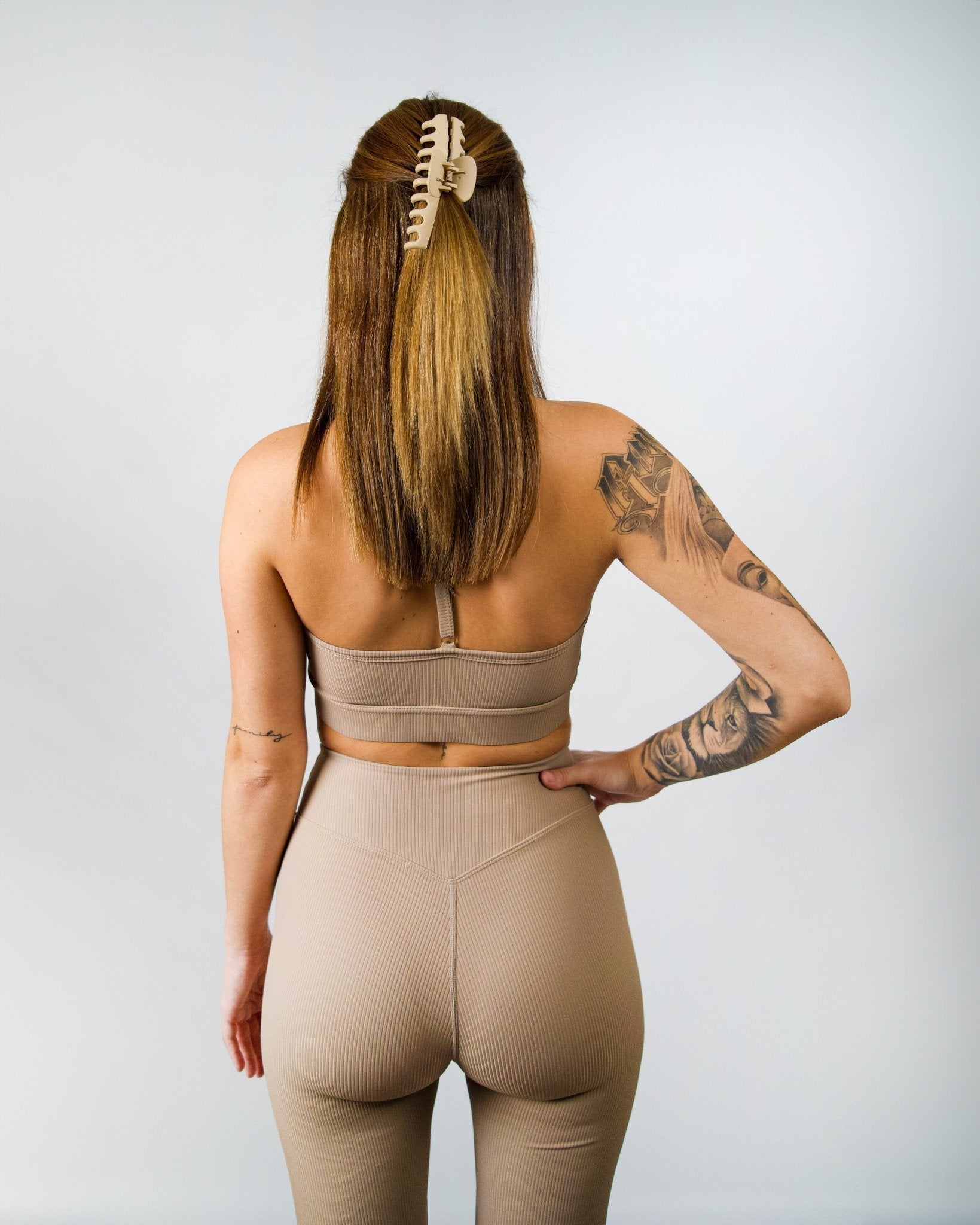 Beige Flare Strap Bra